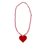 33" 8 x 9mm Opaque Red Heart Bead with Plastic Heart Medallion (Each)