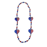 40" U.S. Flag Heart Necklace (Each)