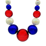 48" 40/60/80/100mm Metallic Red, Metallic Blue and White AB Big Ball Bead