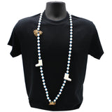 48" 12mm Pearl White Beads with Boots and Oysters (Each)