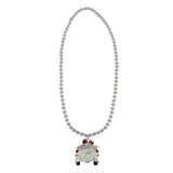 42" 10mm Pearl White Necklace with Just Married Car Medallion (Each)
