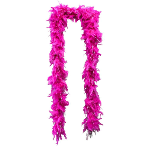 6' Hot Pink Boa with Silver Tinsel (Each)