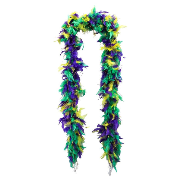 20 Pieces Mardi Gras Boas Bulk, Mardi Gras Party Decorations, 6 Ft Golden  Green Purple Mardi Gras Feathers Costume Accessoires for Adults Women Men