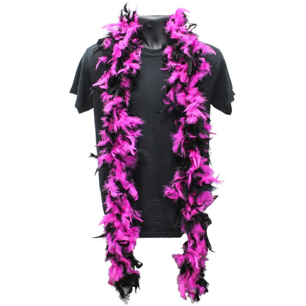 6ft Pink & Yellow Blacklight Reactive Maribou Feather Boa