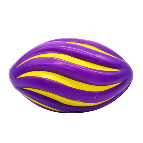 7" Yellow and Purple Spiral Foam Football (Sack of 40)