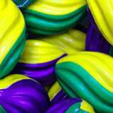 7" Purple, Green and Yellow Tri-Color Foam Football (Sack of 40)
