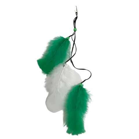 Green and White Feather Hair Clip (Dozen)