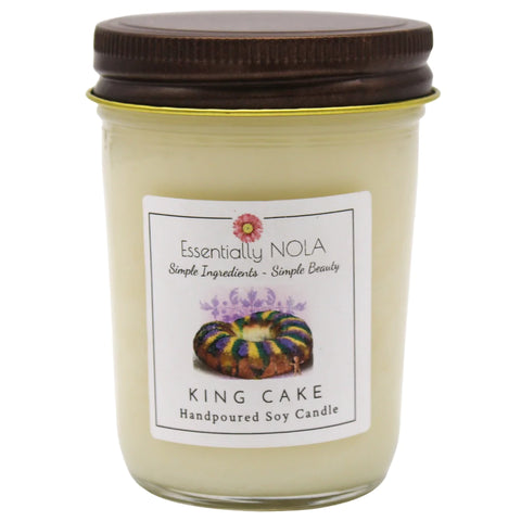 Essentially NOLA - 8oz Soy Candle - King Cake (Each)