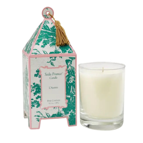 L'Ambre Classic Toile Pagoda Box Candle (Each)