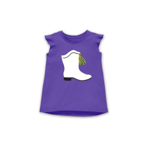 Purple Ruffle Sleeve Top with White Marching Boot (Each)