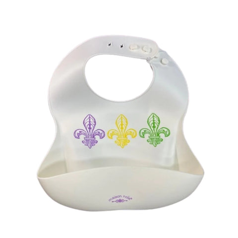 Mardi Gras Fleur de Lis Silicone Bib (Each)