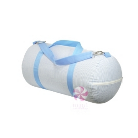 Mint Baby Blue Seesucker Weekend Duffel (Each)