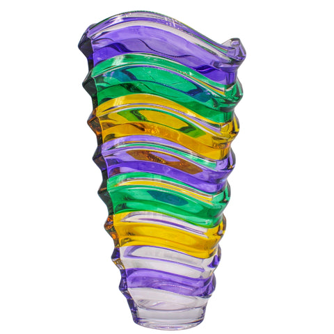 Mardi Gras Wave Vase (Each)