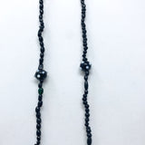 27" Black Tribal Glass Bead Necklace (Dozen)