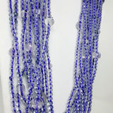 27" Clear and Purple Glass Bead Necklace (Dozen)