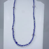 27" Clear and Purple Glass Bead Necklace (Dozen)