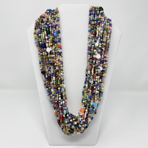 27" Medium Round Double Stranded Glass Bead Necklace (Dozen)