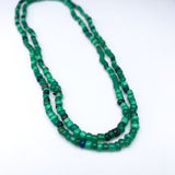 27" Matte Green Glass Bead Necklace (Dozen)