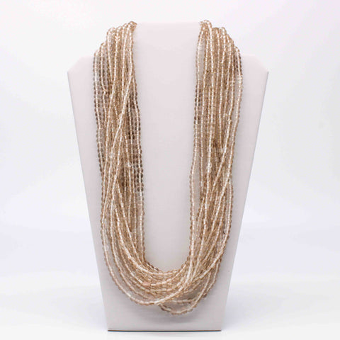 27" Clear Glass Bead Necklace (Dozen)