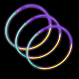 22" Purple, Green and Yellow Glow Necklace (Tube/50 Pieces)