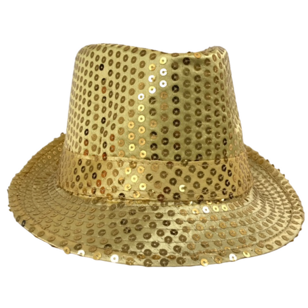 Gold top fedora hat