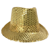 Gold Sequin Fedora Hat (Each)