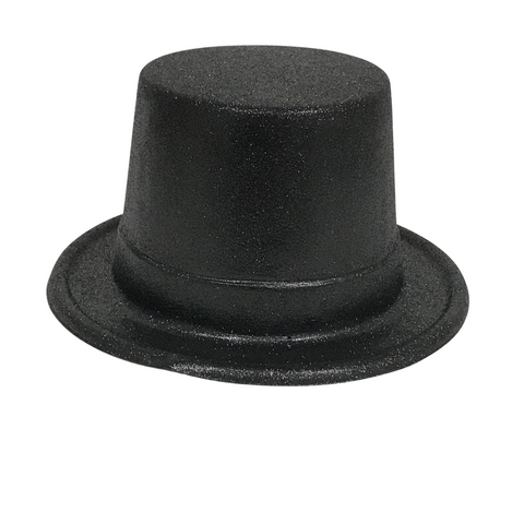 Black Glitter Top Hat (Each)