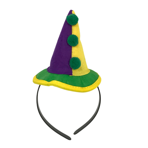 Purple, Green and Yellow Clown Hat Head Bopper (Each)