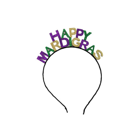 Happy Mardi Gras Glitter Headband (Each)