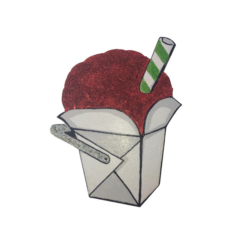 Snowball - Red Wooden Ornament (Each)