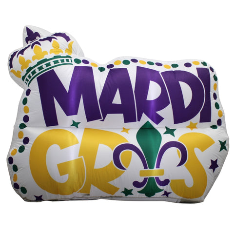 Mardi Gras Inflatable Yard Decoration with LED Lights - 4' X 3.5' (Each)