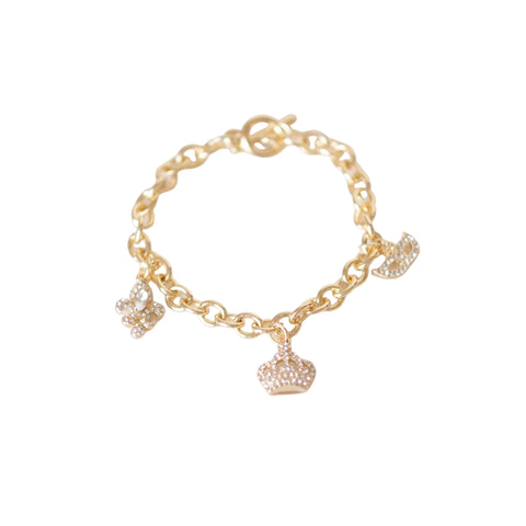 7" Gold Throw Me Something Charm Bracelet (Each)