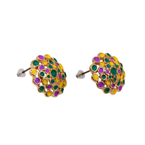 Mardi Gras Dome Earrings (Pair)
