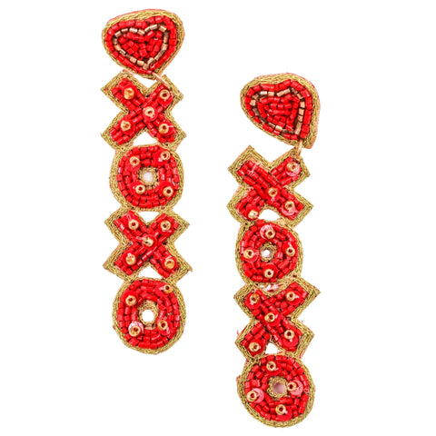 XOXO Seed Beaded Earrings (Pair)