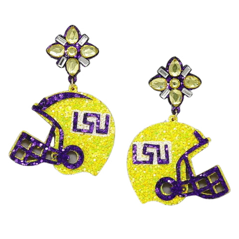 LSU Tigers Football Helmet Earrings (Pair)