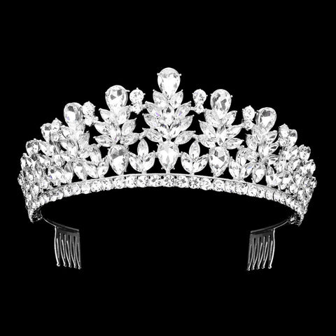 Multi Rhinestone Cluster Princess Tiara (Each)