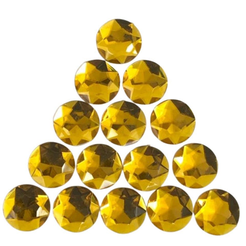 26mm Round Plastic Stones - Gold (Gross)