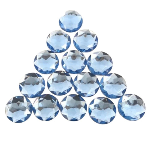 30mm Round Plastic Stones - Light Blue (Gross)