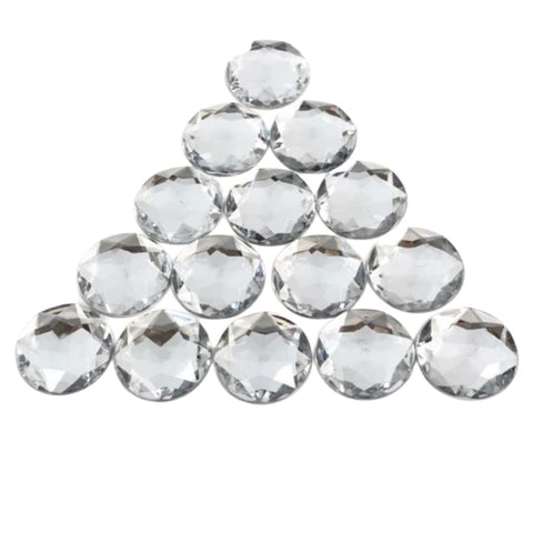 30mm Plastic Stones w/Holes - Crystal AB (Gross)