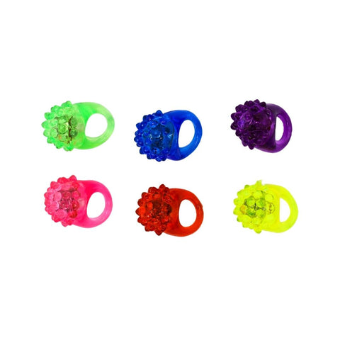 LED Assorted Color Bubble Ring with Multicolor Lights (Pack of 6)