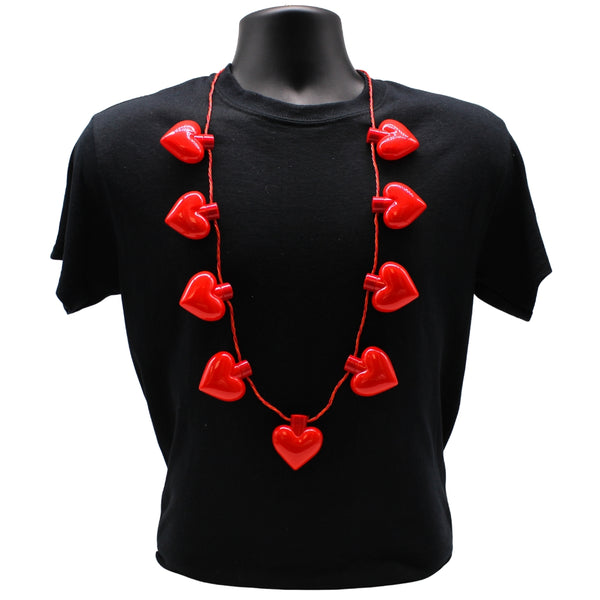 LED Jumbo Red Heart Necklace with 9 Hearts (Each) – Mardi Gras Spot