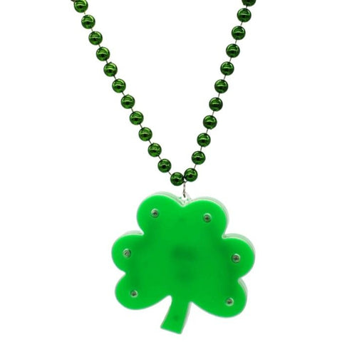 LED Large Shamrock on Green Beads (Each)
