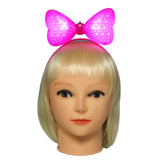 LED Bow with Stars Head Bopper - Hot Pink (Each)