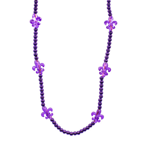 LED Purple Fleur de Lis Necklace (Each)