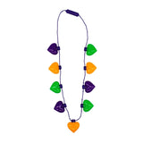 LED Jumbo Purple, Green, and Yellow Heart Necklace with 9 Hearts (Each)