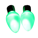 LED Jumbo Bulb Earrings - Green (Pair)
