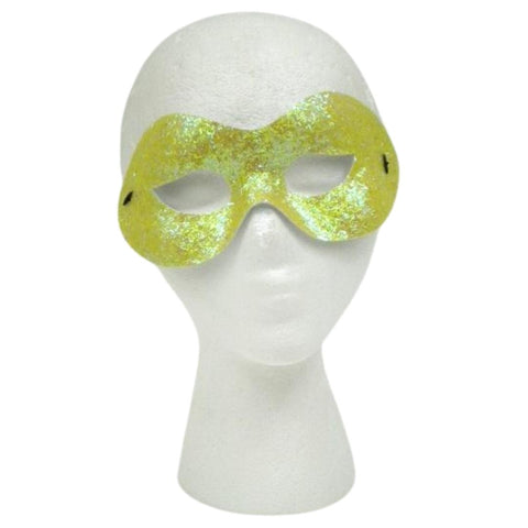 Yellow Metallic Glittered Mask with Elastic Band (Each)