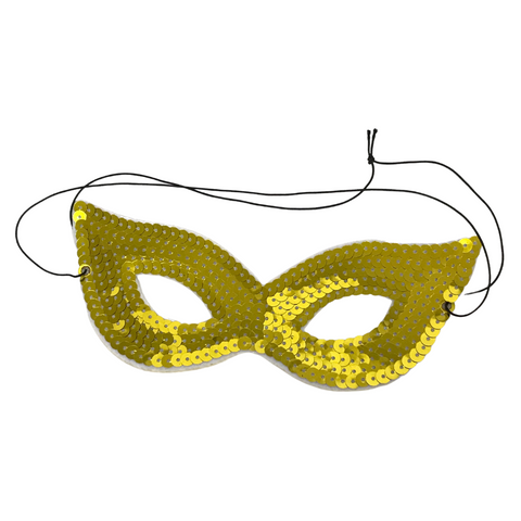 Gold Sequined Cat Eye Mask with Elastic Band (Each)