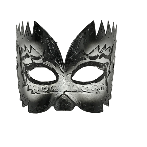 Metallic Black Tall Mask with Ribbon Tie (Each)