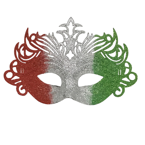 Silver Ornate Masquerade Mask with Ribbon Tie (Each) – Mardi Gras Spot